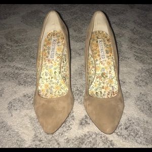 Restricted Suede Nude Heels